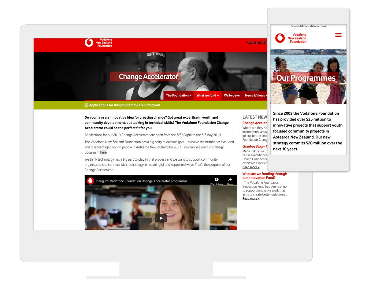  Wordpress site for Vodafone Foundation who do good in philanthropy and social investment.  There are a bunch of page templates, some tricksy bilingual forms, and flexible menus that can cope with many content changes. 