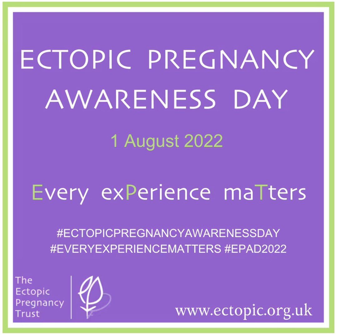 Today is Ectopic Pregnancy Awareness Day!!!
Please 
SHARE on social media with the hashtags below, 
tell any personal stories that you might have and 
visit the Ectopic Pregnancy Trust Website 
for tons of important information on this problem that c