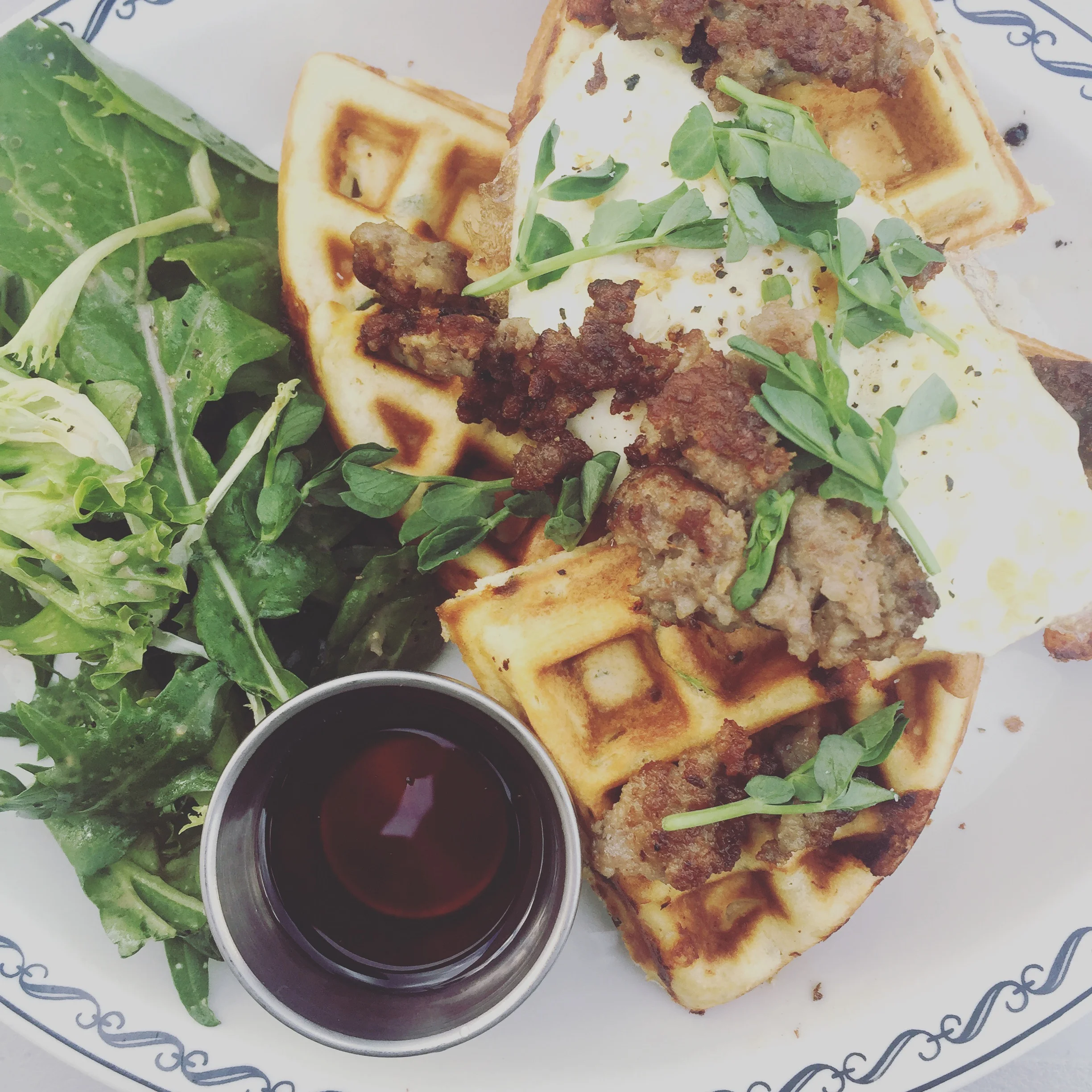 The Savory Waffle at scratch eatery Farmhouse is to die for!