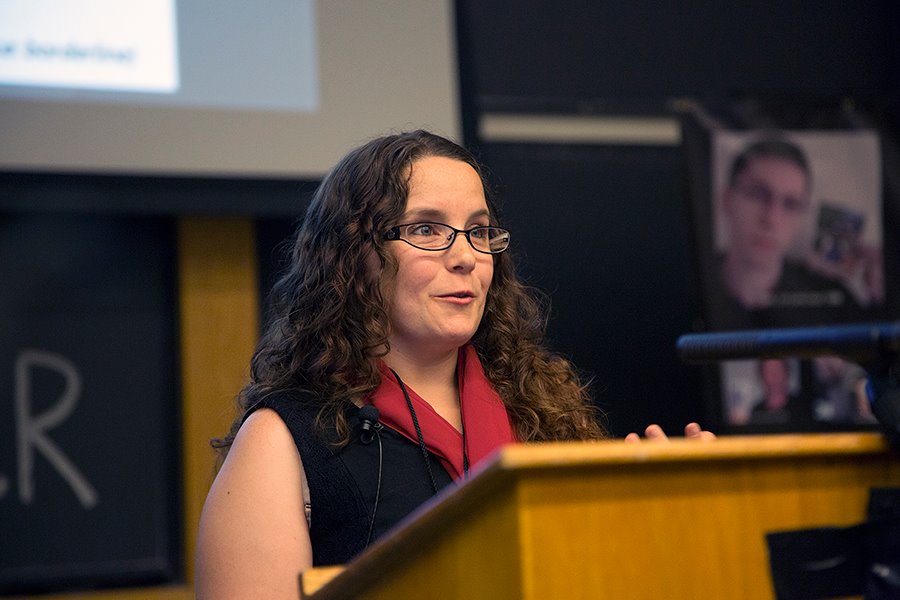  Teri presenting the outcomes of her study at an international conference &nbsp; 