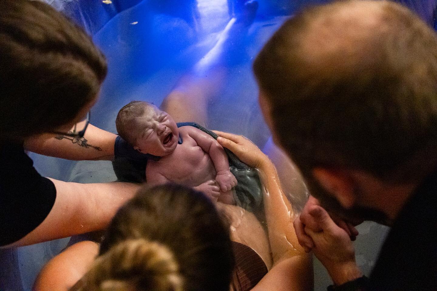 Of all the deep breaths she will take in her life, this was the first. Brought gently into the world, surrounded by her family &amp; friends 🤍 photo credit: @fat_baby_photography