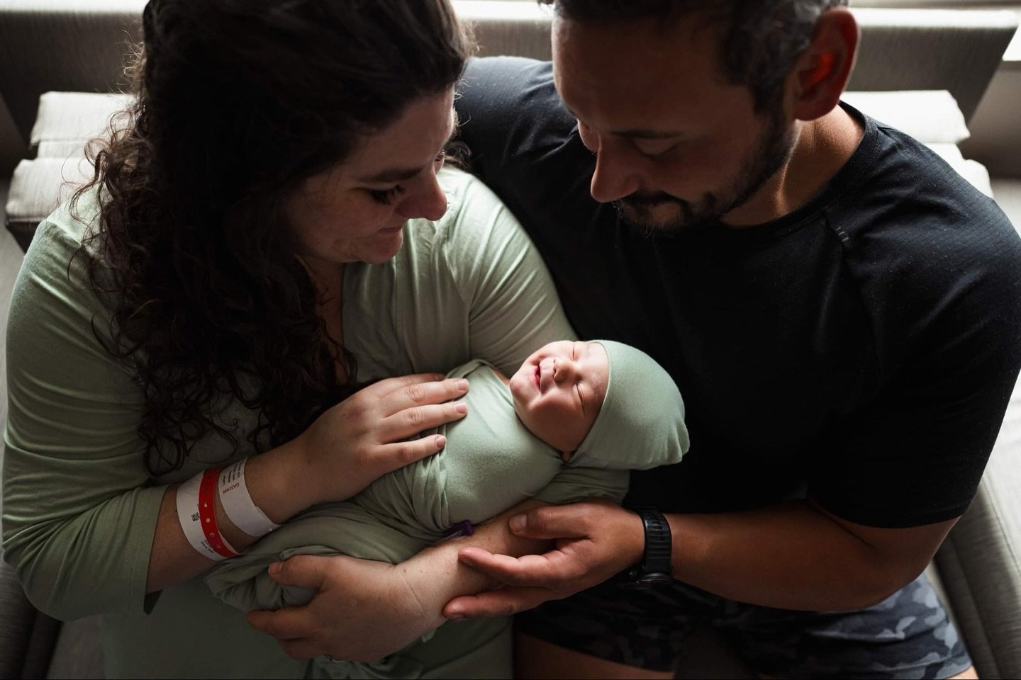 This woman is the picture of strength and determination like no other, both on the path of motherhood and bringing her son earth side. This may look like a simple photo of new parents and the cutest little cutie pie, but the journey to this moment is