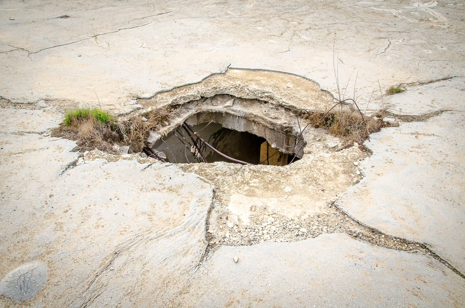Hole from Missile on Hospital Roof