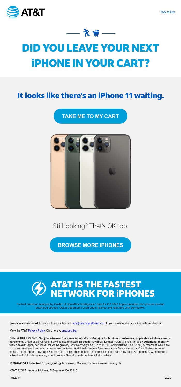abandoned cart email