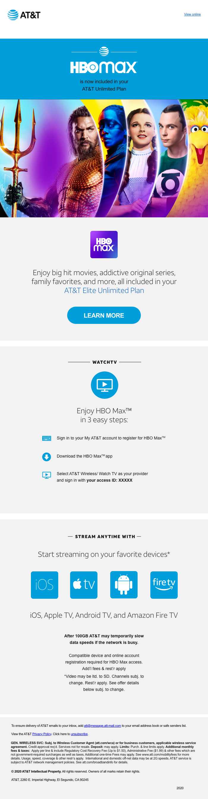 hbo max availability email