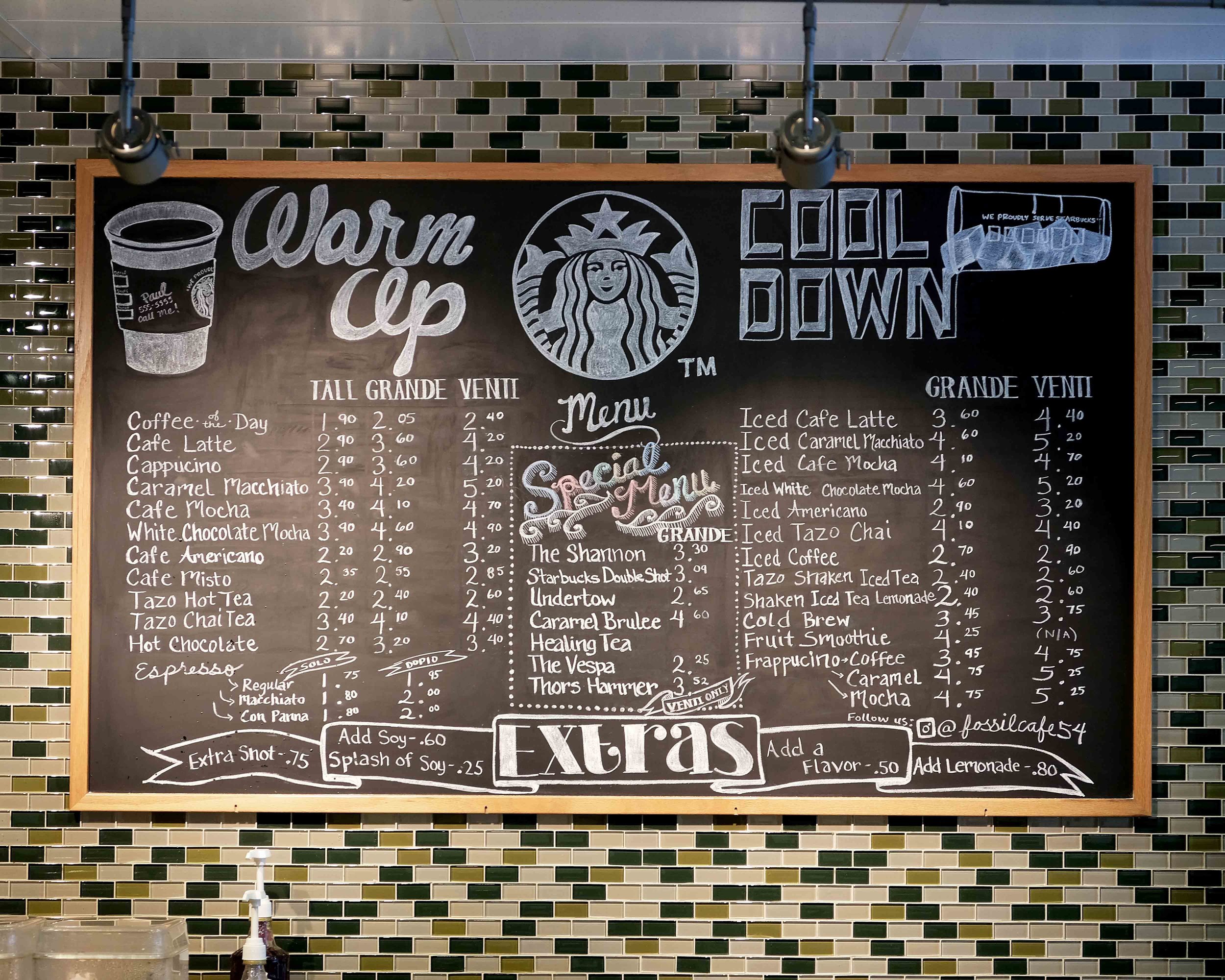 Starbucks Chalk Menu