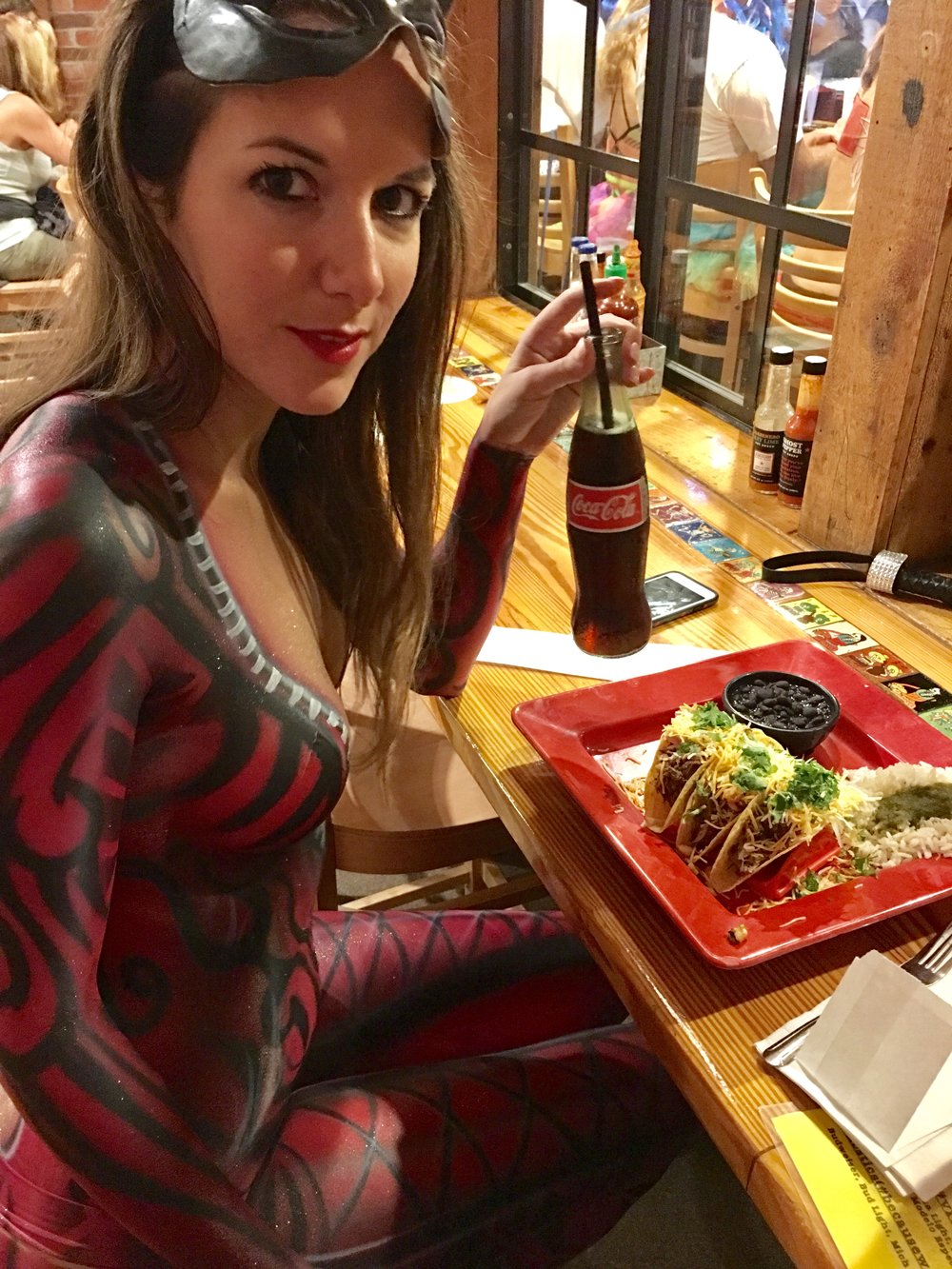  Alessandra Torre - Late dinner at Amigos Tortilla - the best tacos in Key West! And they didn't even blink at my body paint...&nbsp; 