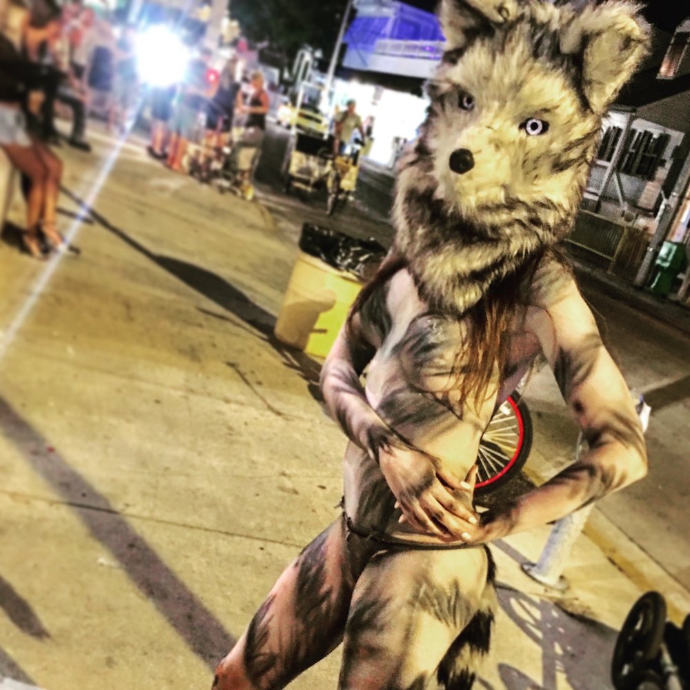  Alessandra Torre in wolf body paint at Fantasy Fest 2016 in Key West - nude closeup    