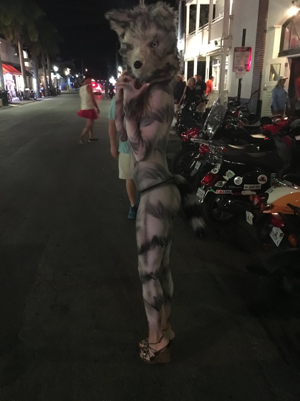  Alessandra Torre in wolf body paint and costume head at Fantasy Fest 2016 in Key West - nude 