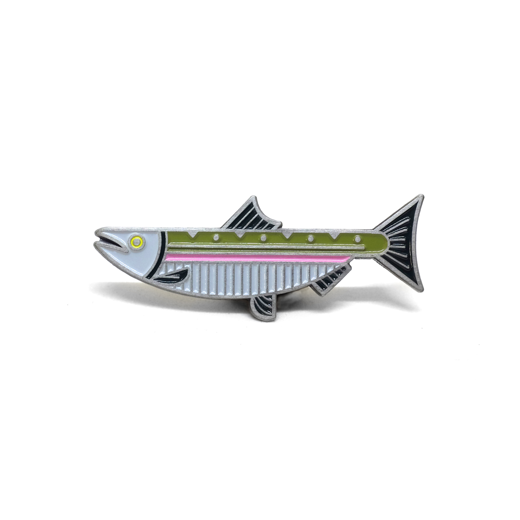 LLS014 : Steelhead Salmon Soft Enamel Pin 1.75" x 0.7" $4