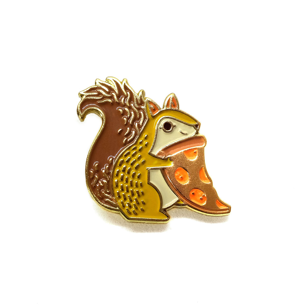LLS016-B : Squirrel (Brown) Soft Enamel Pin 1" x 1" $4