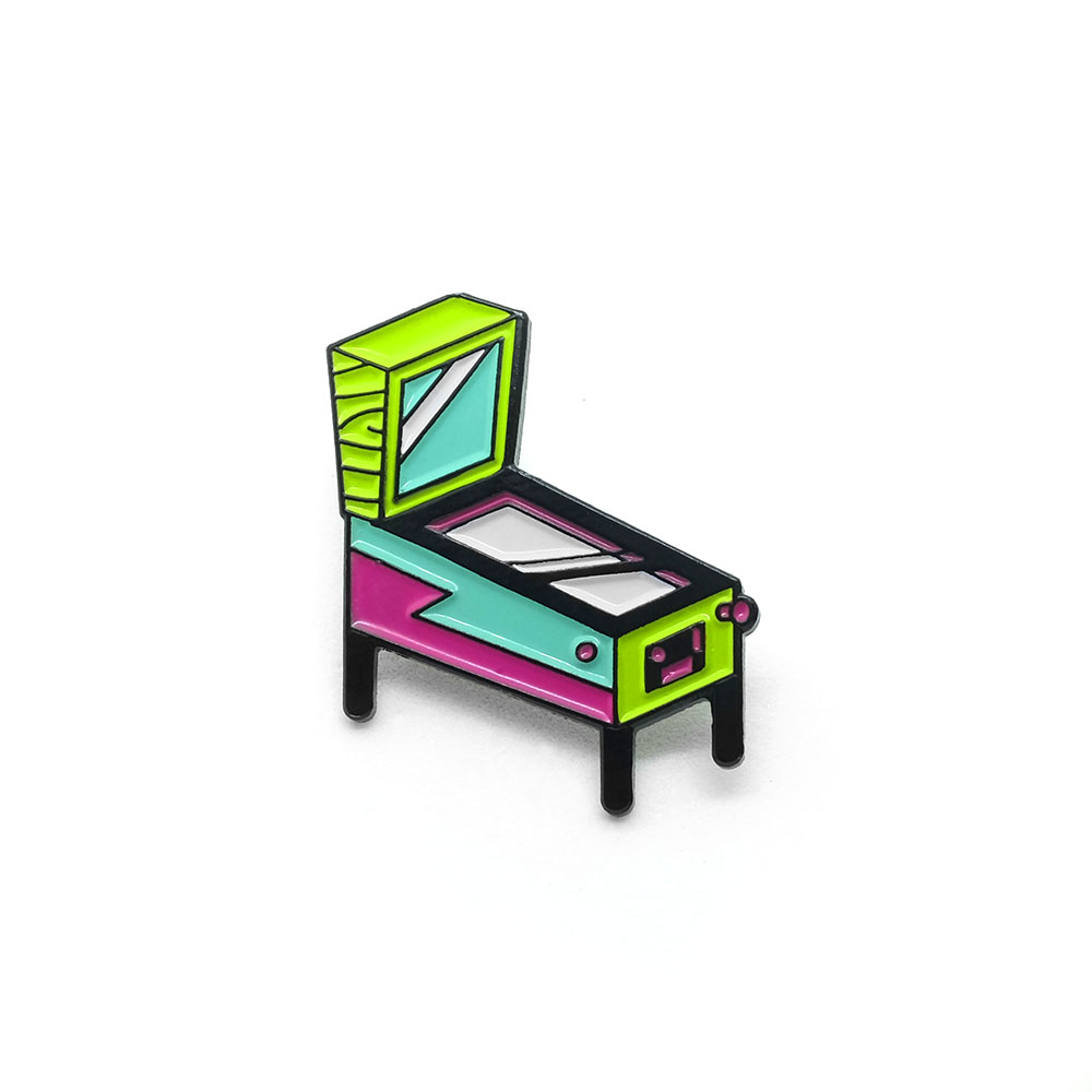 LLS017-N : Pinball (Neon) Soft Enamel Pin 1.12" x 1" $4