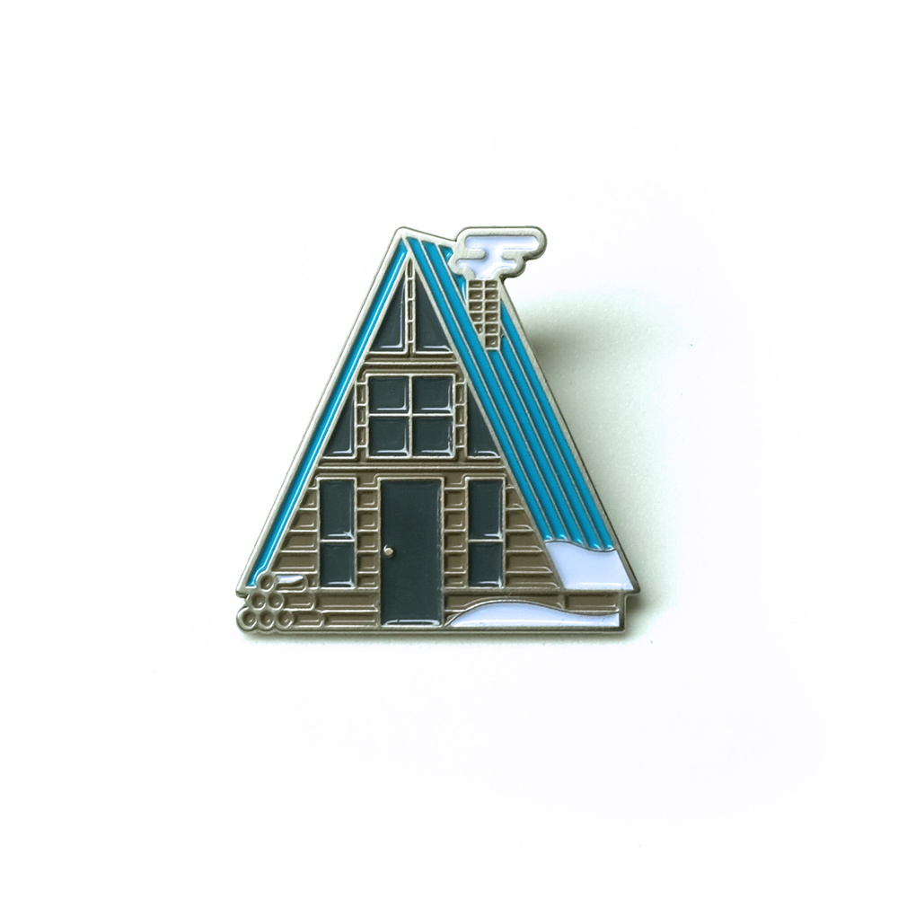 LLS004 : A-Frame (Winter) Soft Enamel Pin 1" x 1" $4