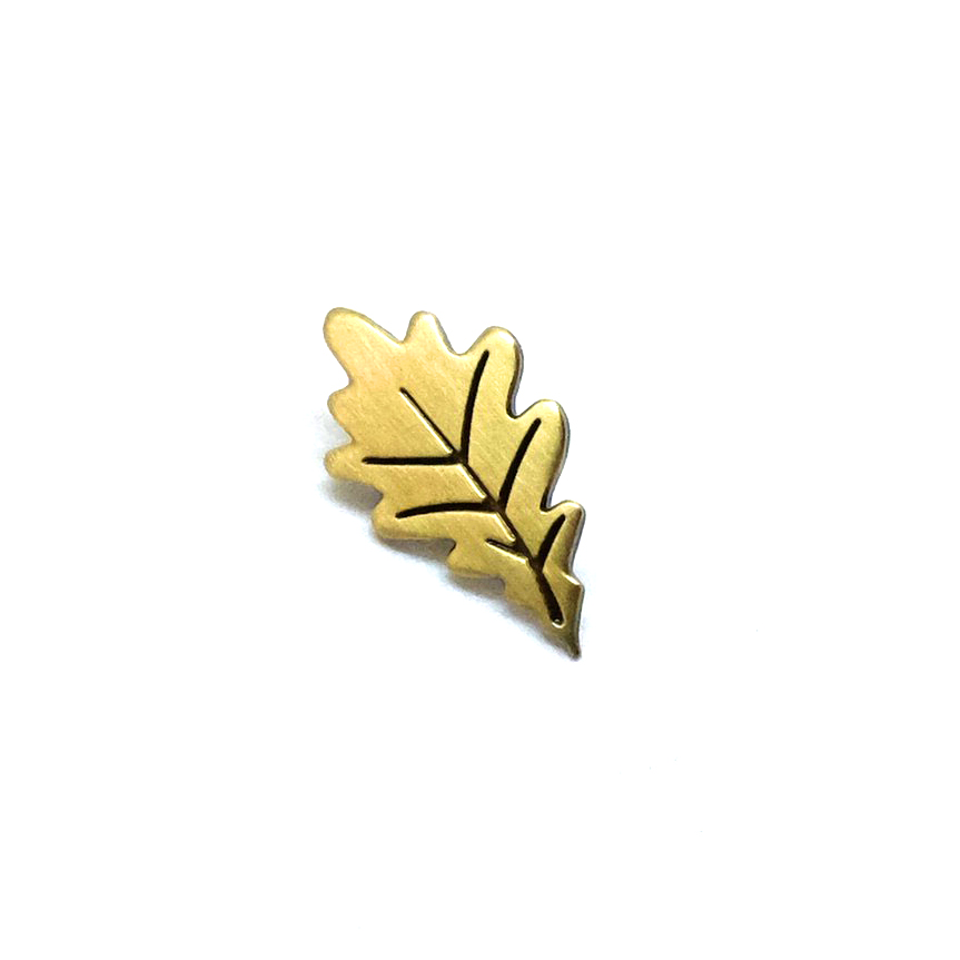 LLS048 : Gold Leaf Brushed Bronze Pin 0.5" x 0.85" $4