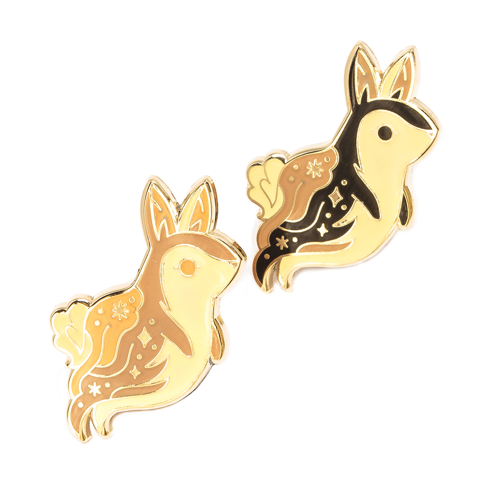 LLS077-L : Ghost Bunny (Light) Glow-in-the-dark hard enamel 0.75" x 1.15" $4