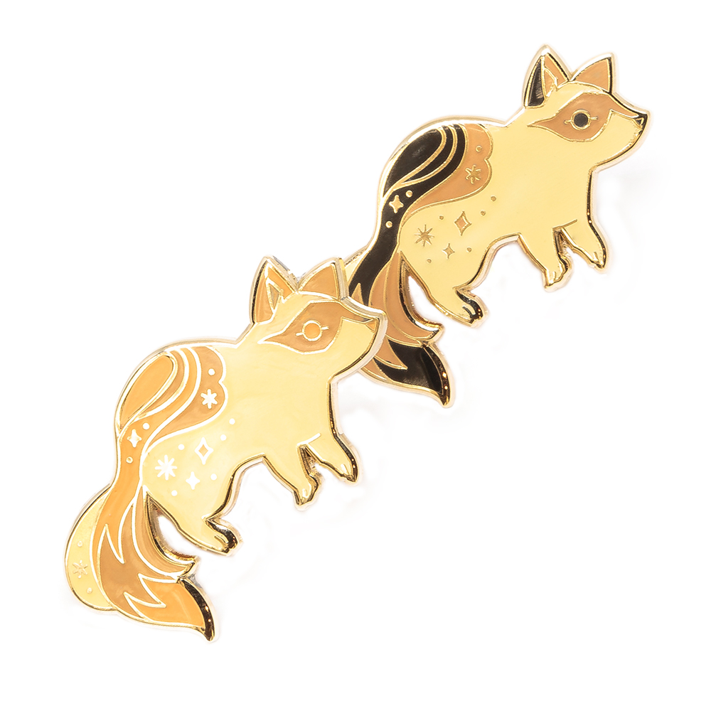 LLS078-L: Ghost Raccoon (Light) Hard enamel pin 1.2" x 1.4" $4