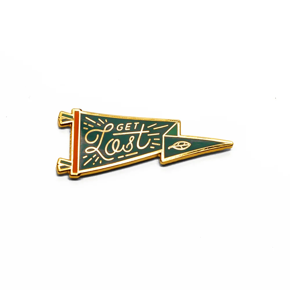 LLS037 : Oxford : Get Lost Hard Enamel Pin 1.8" x 0.65" $4