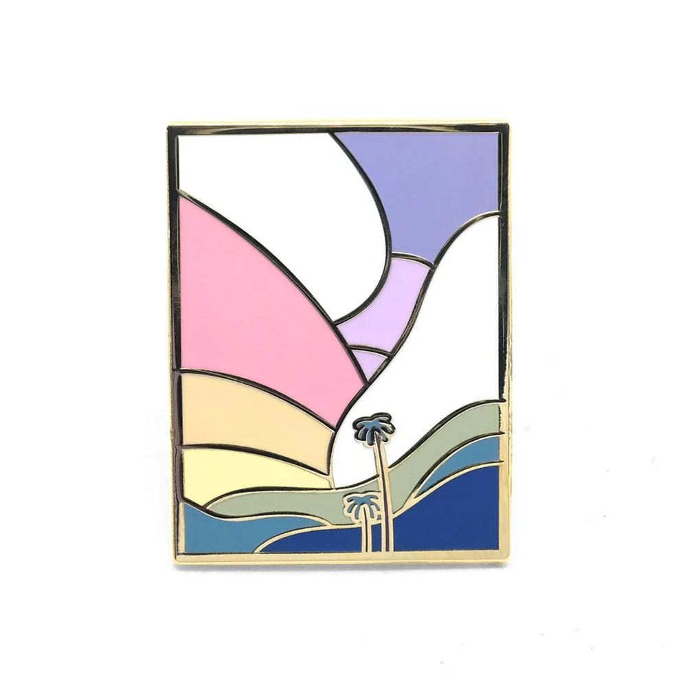 LLS128 : Palm Dreams Hard enamel pin 1.3" x 1" $4