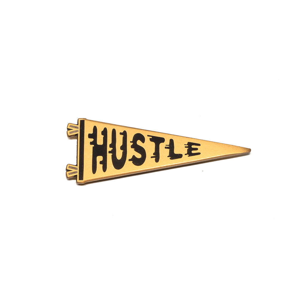 LLS035 : Hustle Hard enamel pin 2" x 0.75" $4 ETA TBD