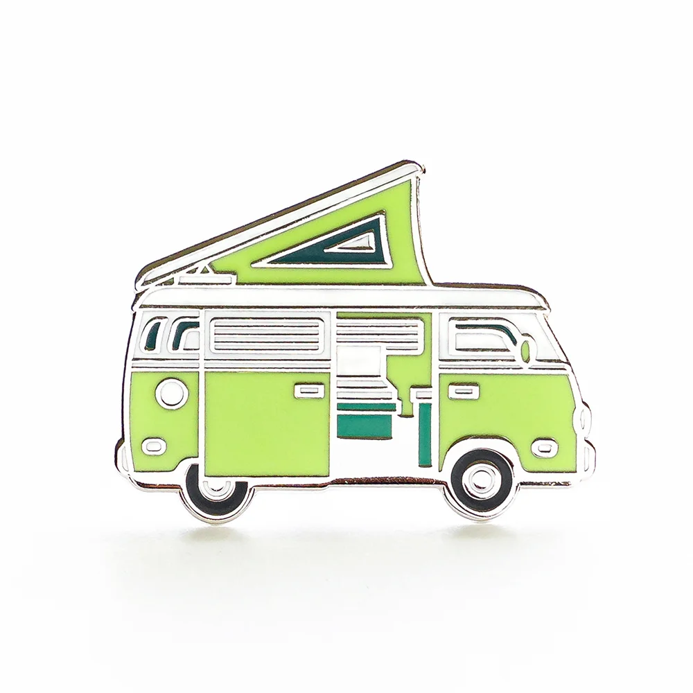 LLS030-G : Camper Van (Green) Hard enamel pin 1.3" x 1" $4
