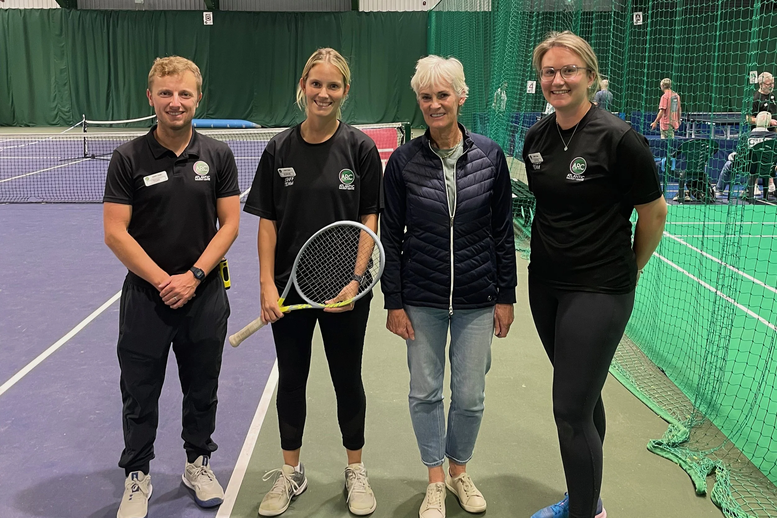Judy Murray with Tennis coaches in Devon