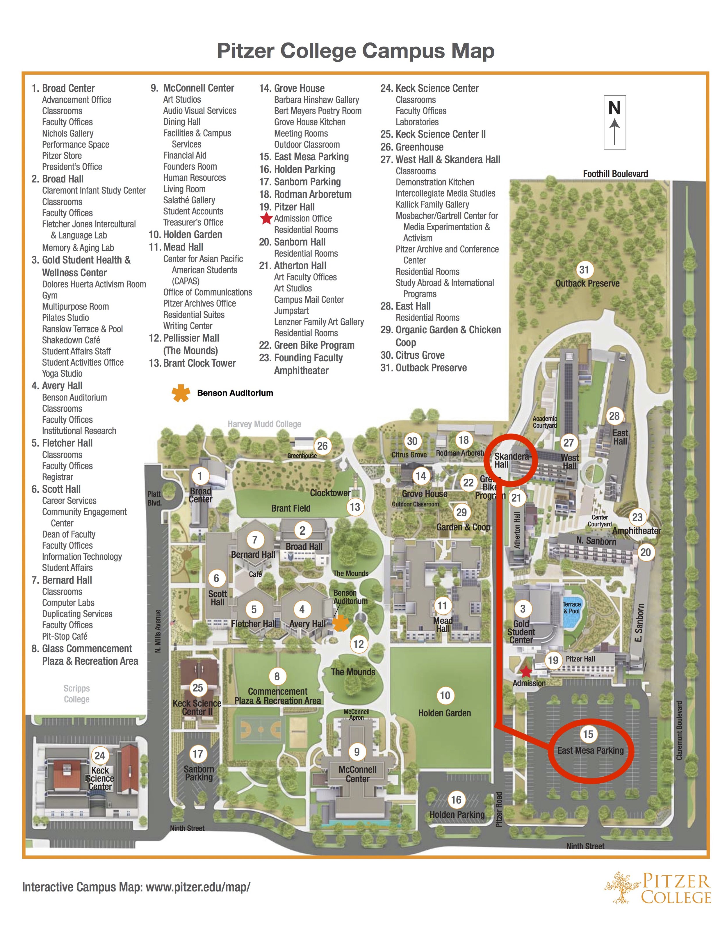Pitzer College Campus Map – Interactive Map