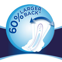 Extra Night Coverage 60 per cent larger back than Ultra Normal for added overnight protection against leakage. *vs. Always Ultra Normal