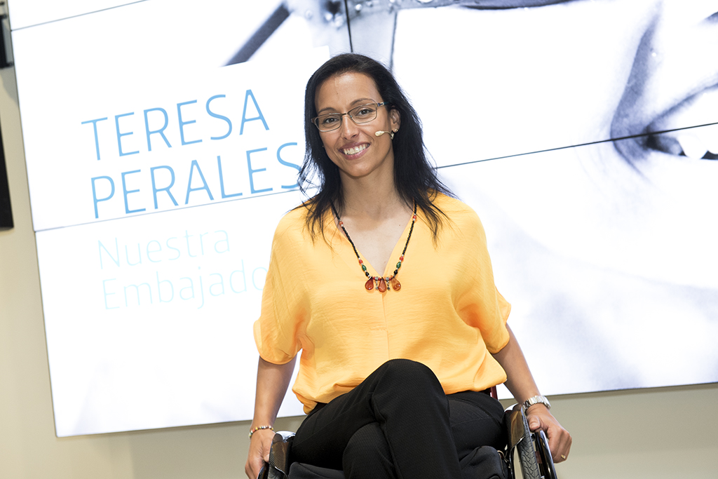Teresa Perales durante una conferencia en la Fundación Telefónica en Madrid. TERESA PERALES. 
