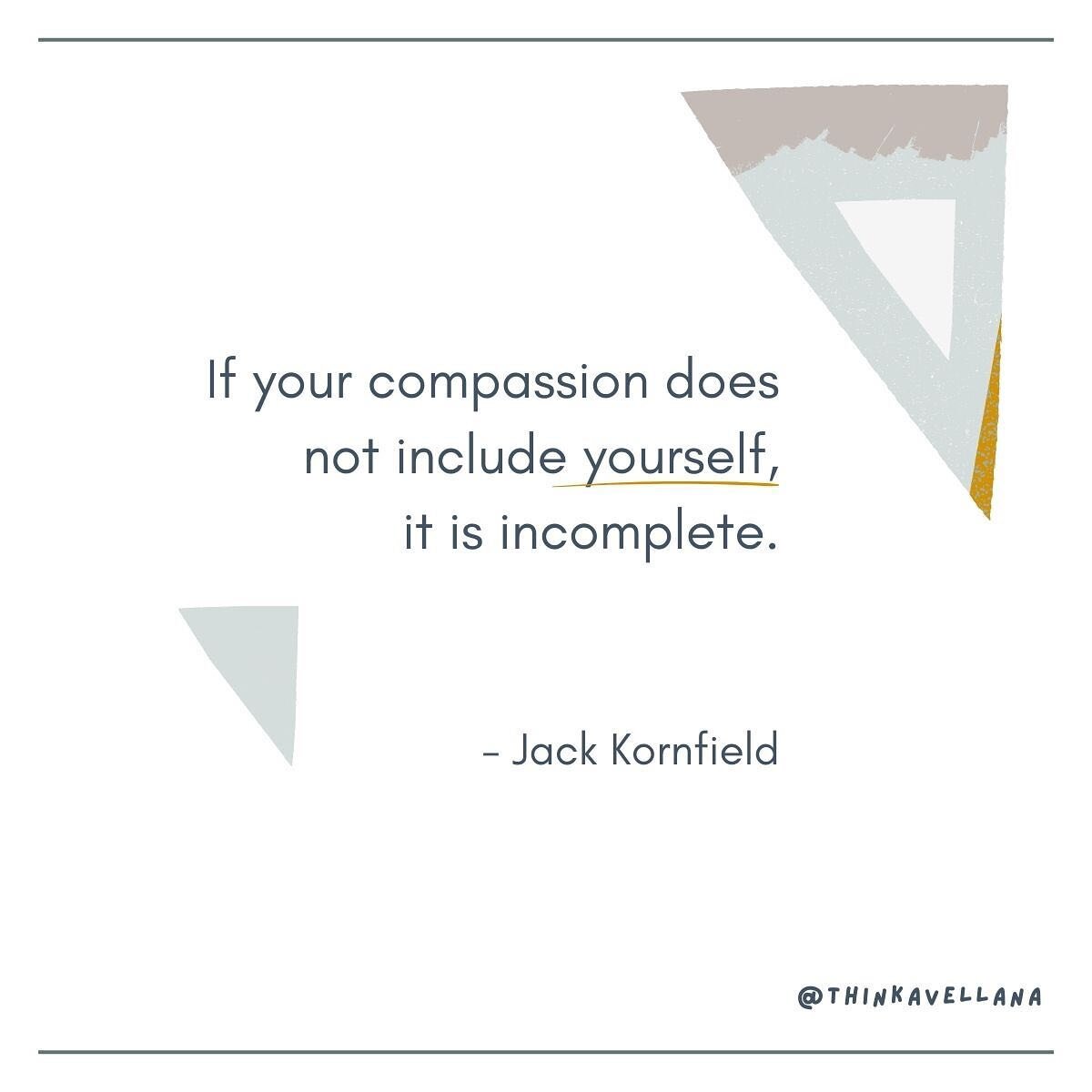 The irony with self compassion is that although we're aware it's supportive of our own mental health when we treat ourselves with kindness, what often happens is the critical voice inside our heads gives us a hard time about NOT being self compassion