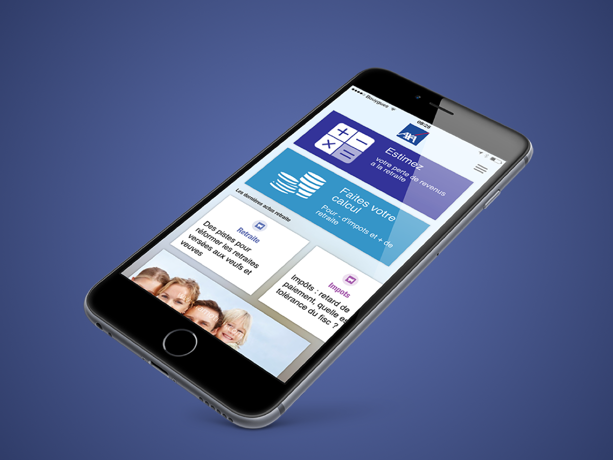 Design graphique sur les standards mobile d'AXA