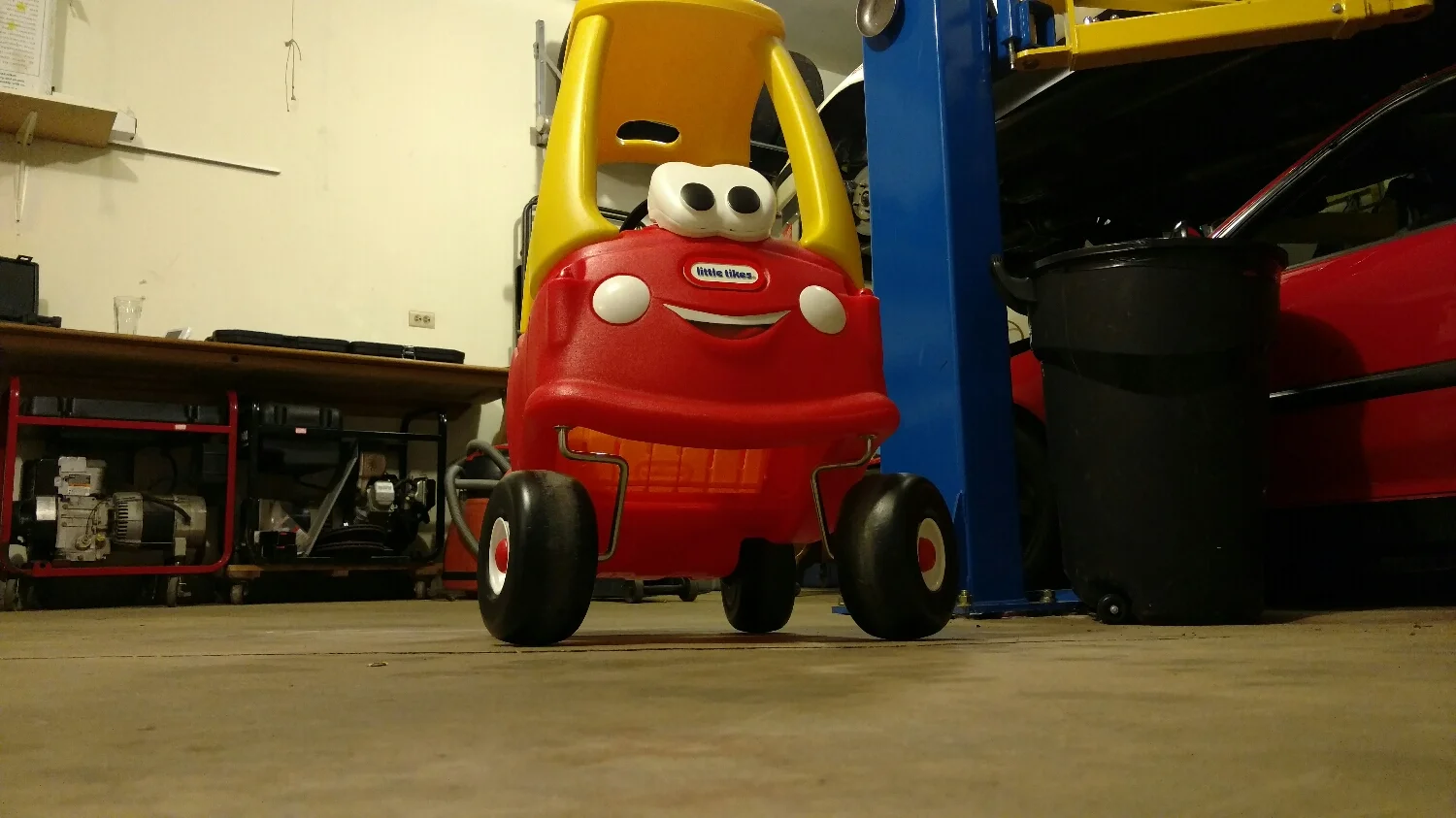 Fricken cozy coupe needs some toe out. 