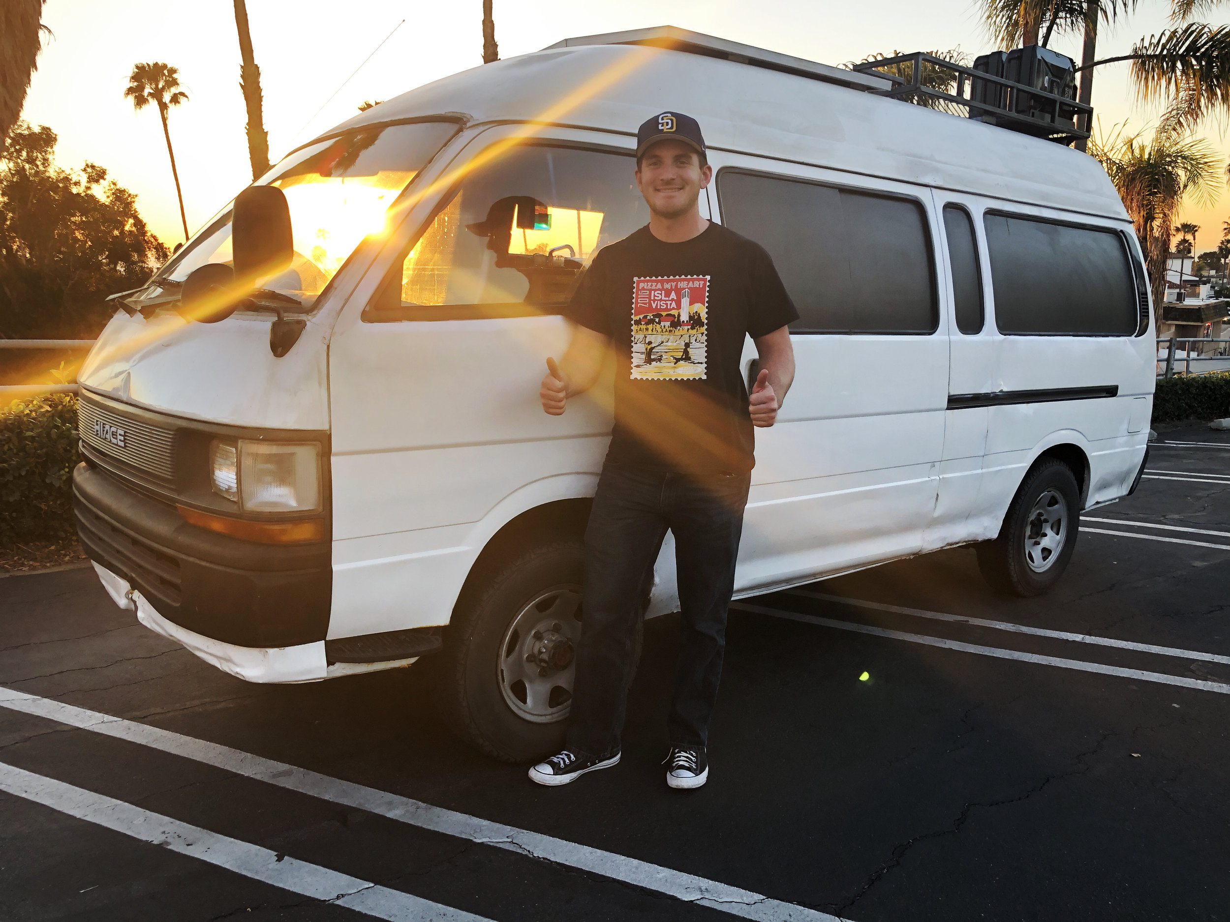 Joey Jordan and his van, "Flaco"
