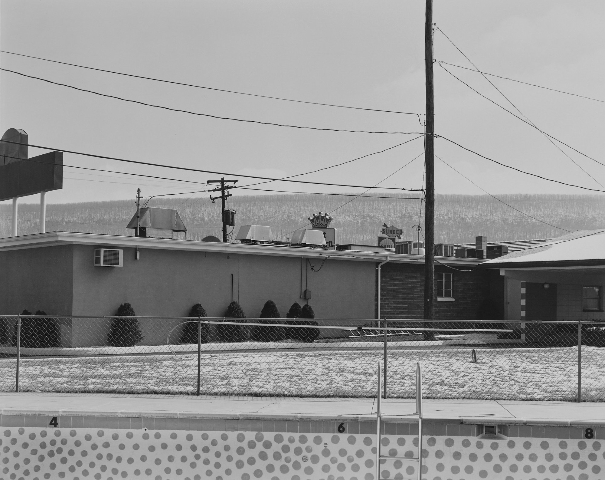© Nicholas G Merrick 1976, Best Western Motel with pool, Breezewood, Pennsylvania.jpg