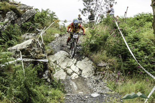 A rocky drop that would intimidate most mountain bikers. Sumayyah rides down these while trying to get the fastest time possible, the faster you get to the bottom the more likely you are to win. 