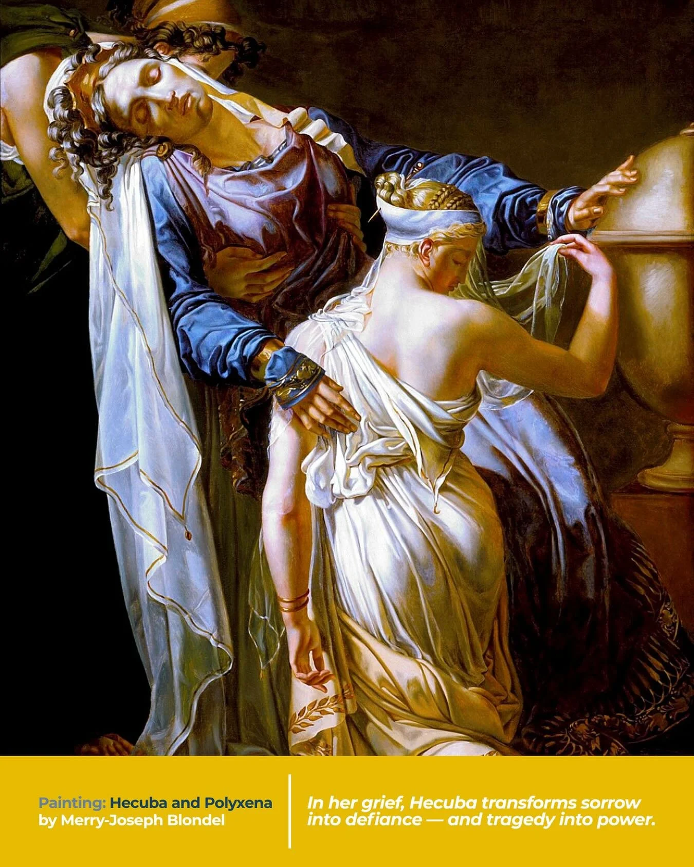 Did you know?
⁣
Euripides wrote 𝘏𝘦𝘤𝘶𝘣𝘢 around 424 BC &mdash; one of his most powerful and devastating tragedies.⁣
⁣
The play unfolds in the aftermath of the Trojan War. Hecuba, the former queen of Troy, has lost almost everything. Her daughter,