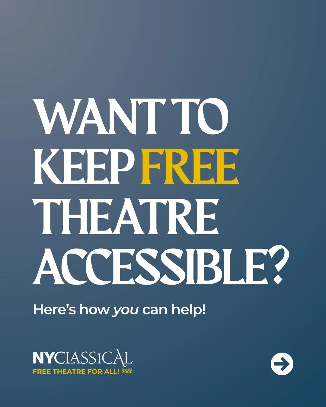 When Shakespeare said &ldquo;All the world&rsquo;s a stage,&rdquo; he didn&rsquo;t mean only for those who can afford a ticket. 💙

Your support helps keep our performances alive in the parks and public spaces we all share&mdash;for students, familie