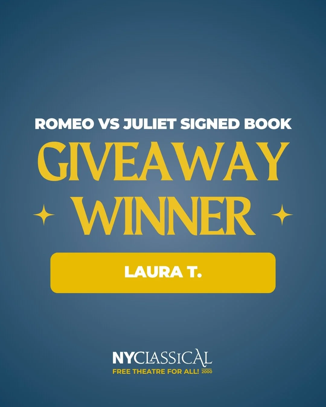 One of Shakespeare&rsquo;s most enduring stories just found a new home&mdash;and a lucky reader! 🥳

Congrats to our giveaway winner, Laura T., who&rsquo;s taking home one signed copy of this bold Shakespearean Western where a warrior-for-hire Juliet