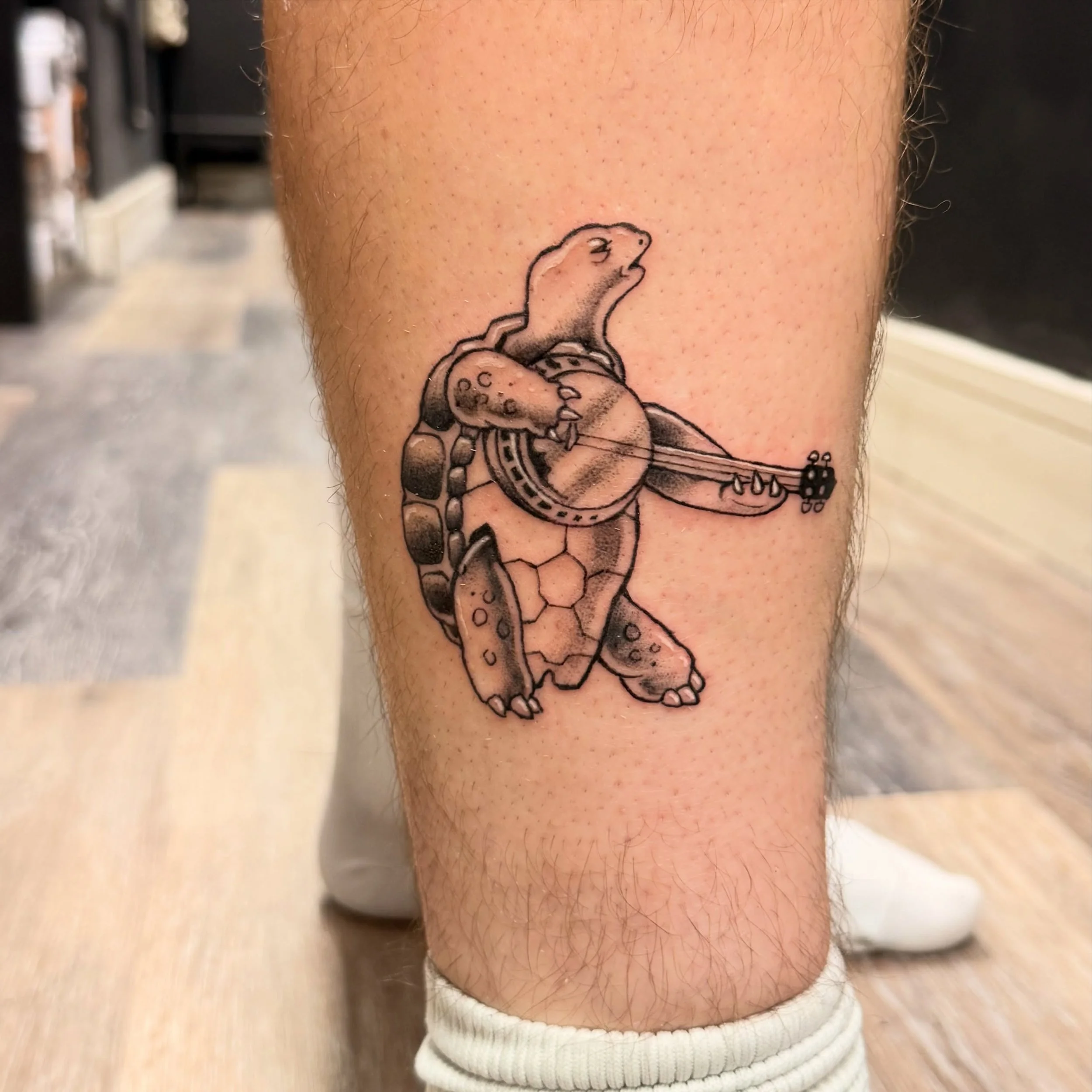 A Grateful Dead tattoo for my brother . A pleasure to give him his first tattoo and to do it themed around one of his favourite bands . A slight rework of the character found on the &lsquo;Terrapin Station&rsquo; album cover . #gratefuldead #grateful