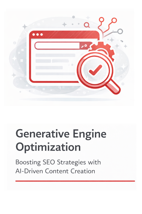 Flat-style red and gray illustration of AI Monitoring showing a computer screen with performance charts, a warning alert icon, and a security shield, representing AI system tracking, analytics, and risk detection.