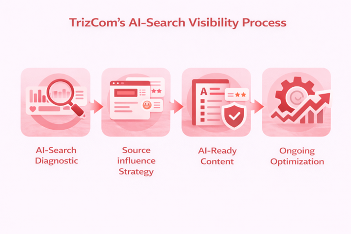 TrizCom PR’s AI-Search visibility framework
