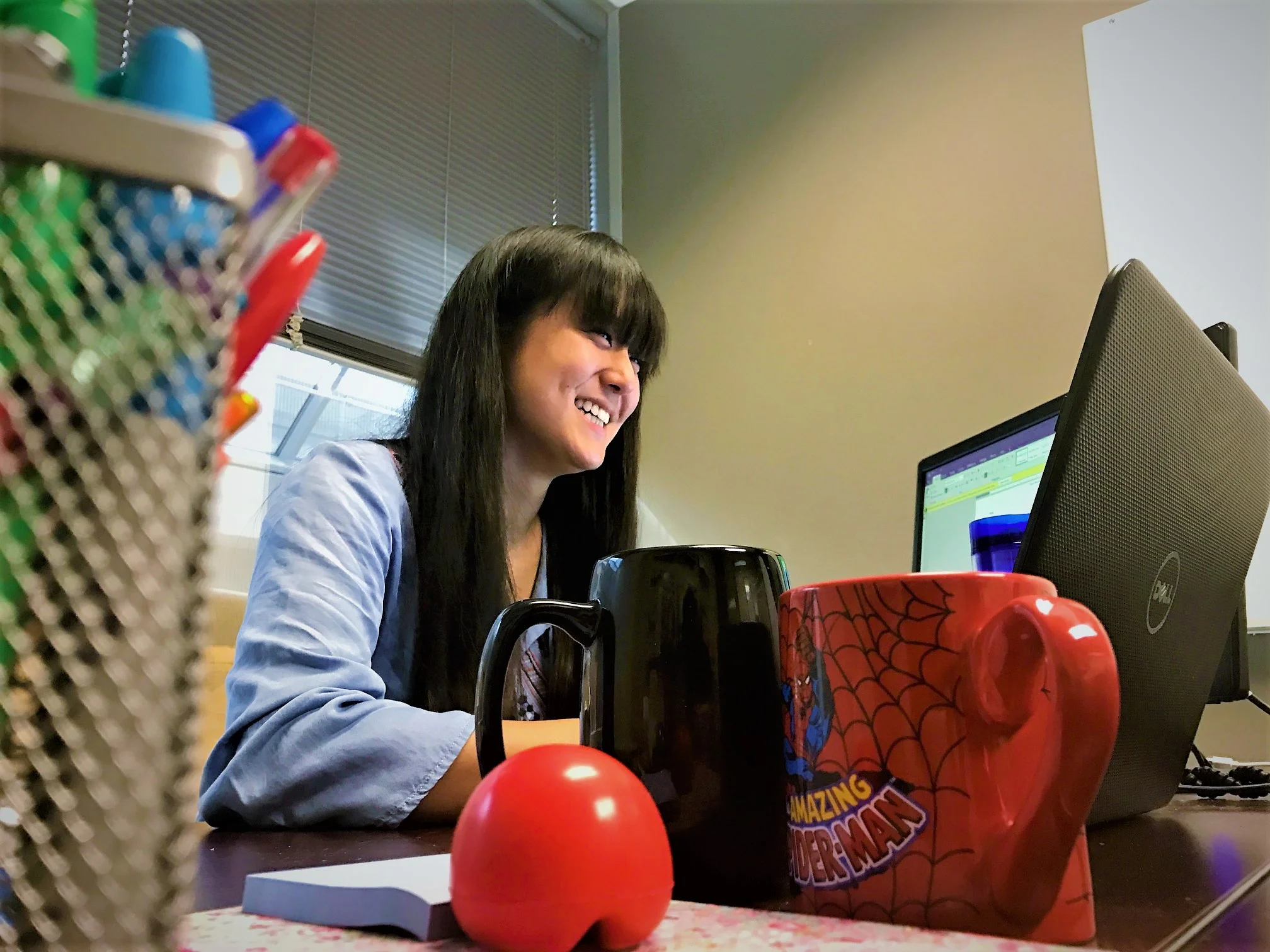 Maelyn in a completely casual, totally candid, hard at work shot.