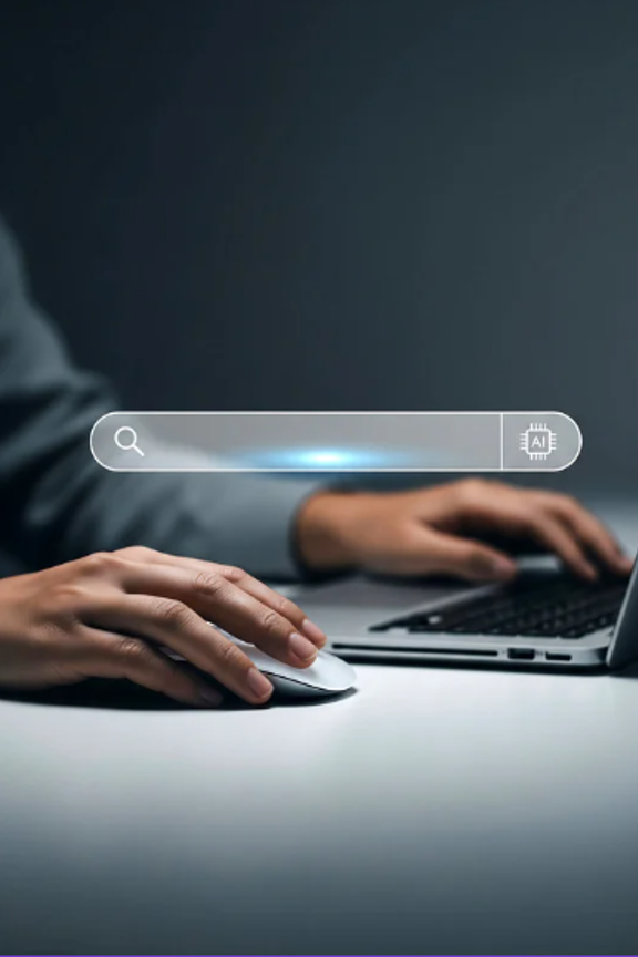 man with mouse and laptop