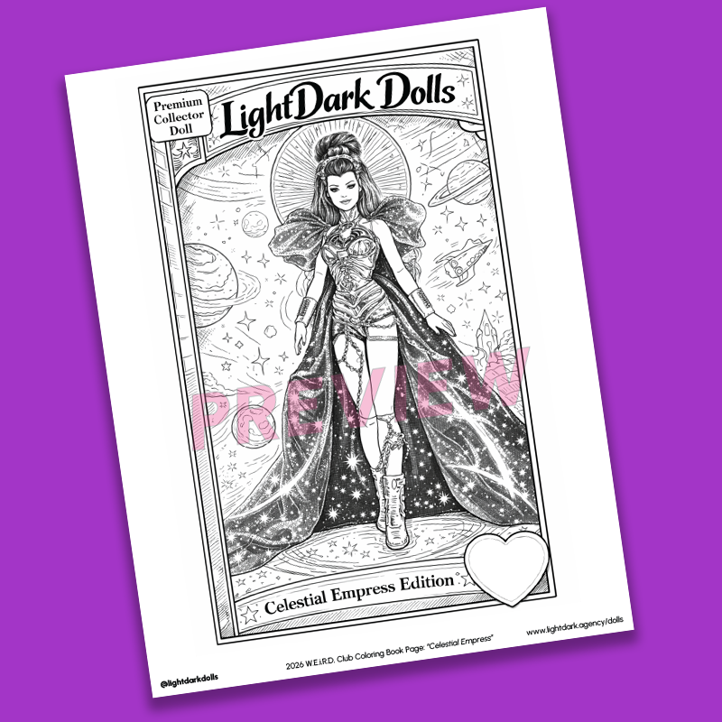 Doll Lovers Coloring Book Page - Celestial Empress - Printable