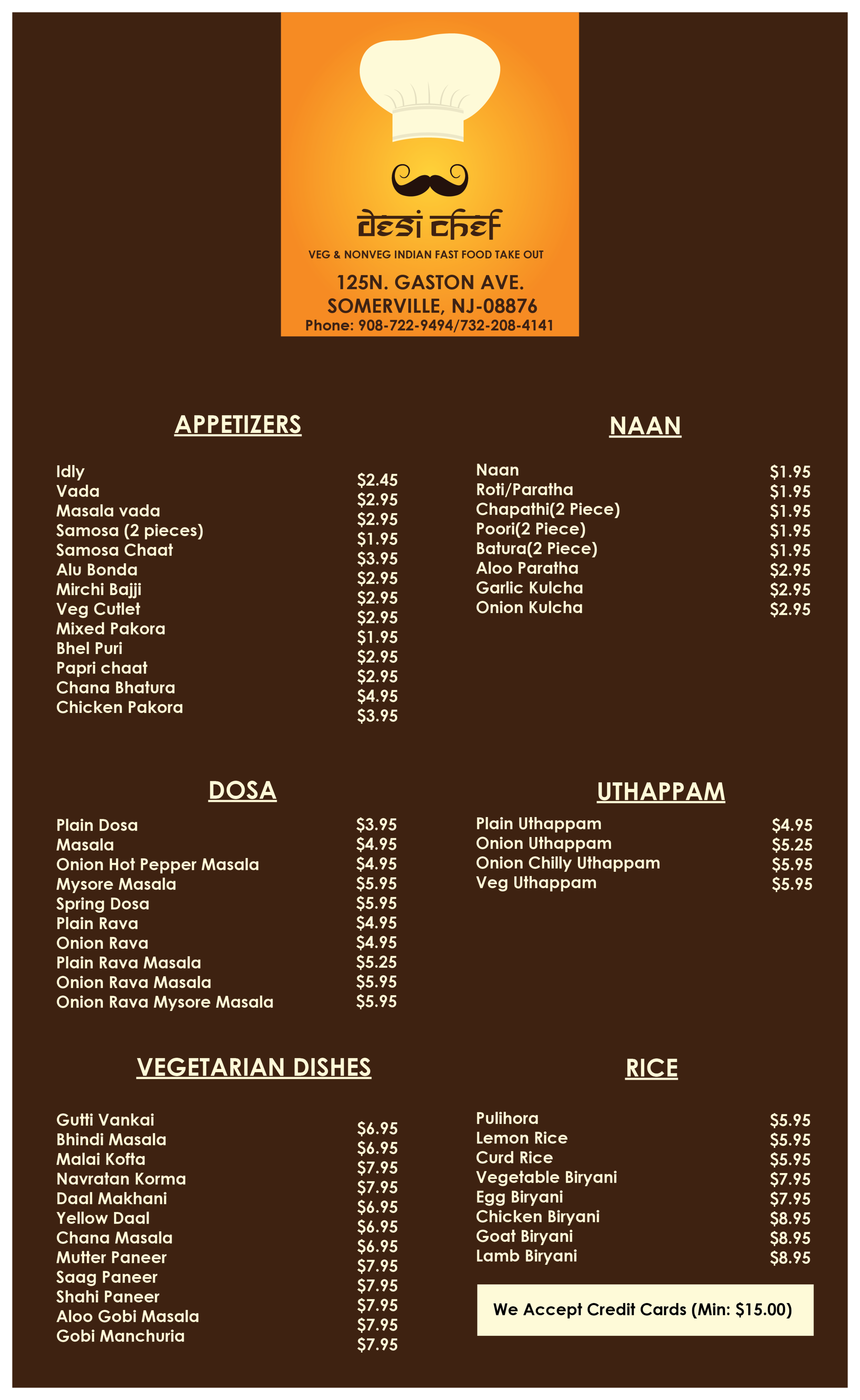Menu — Desi Chef