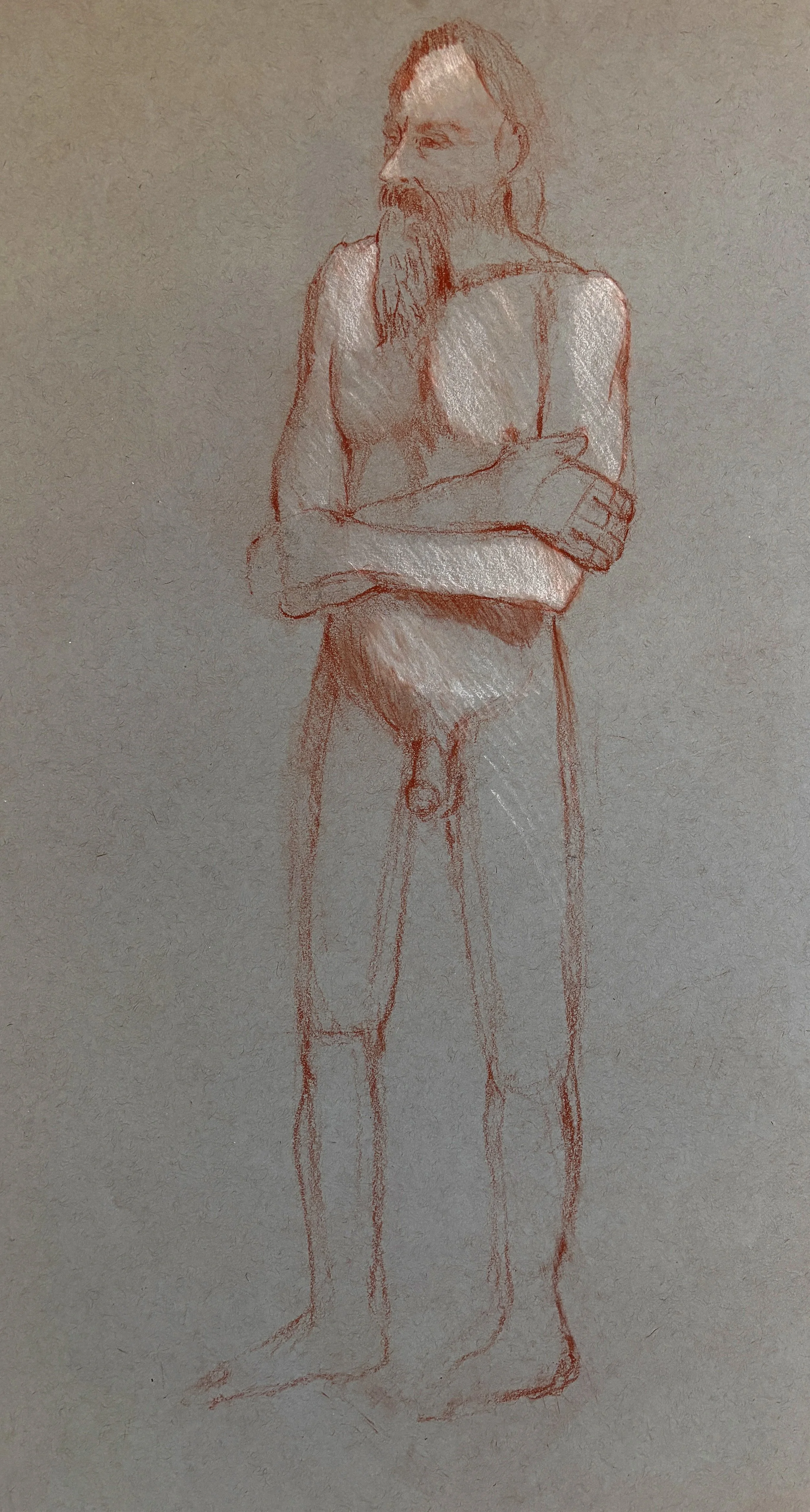 Sanguine on toned paper