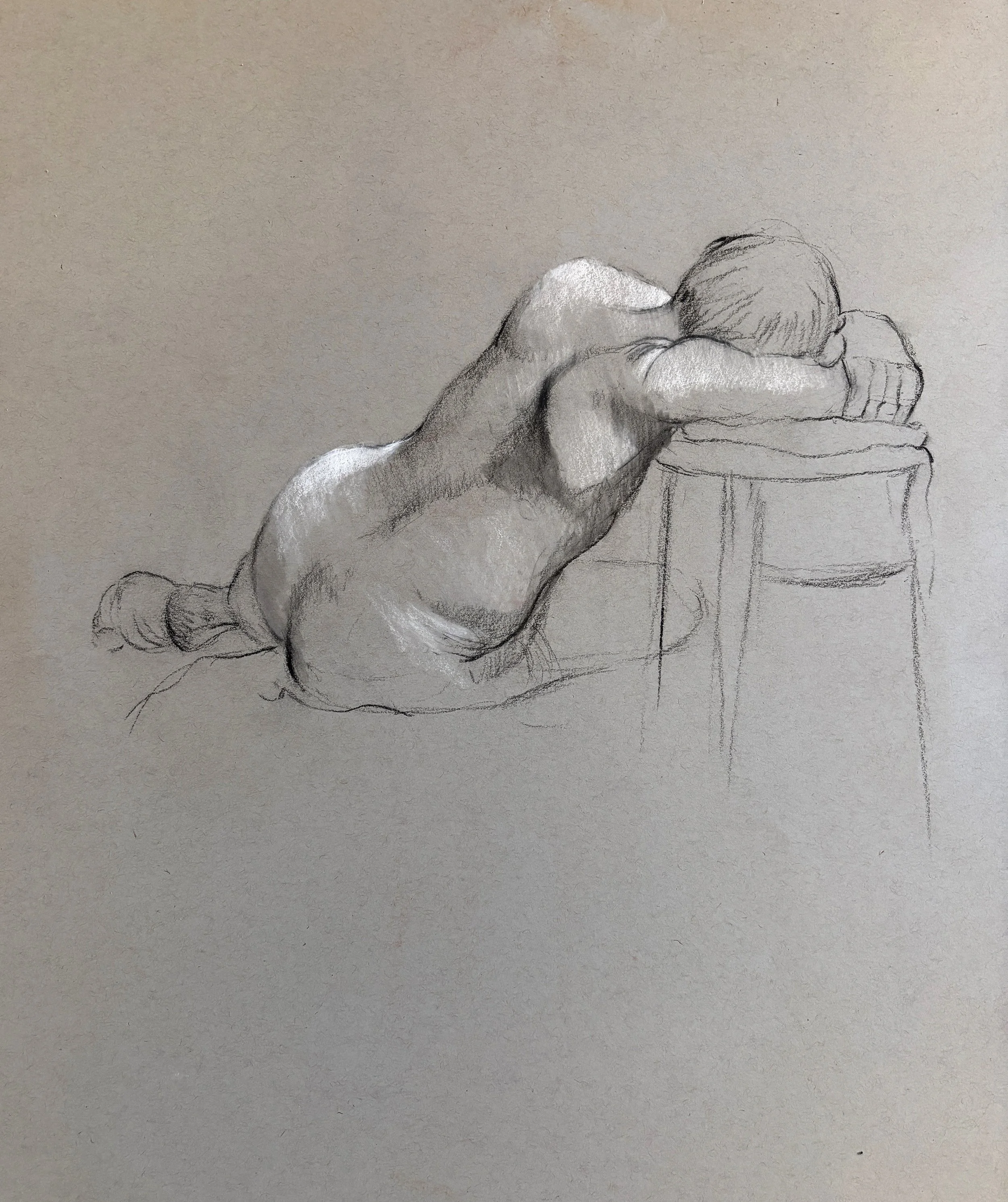 Charcoal on toned paper