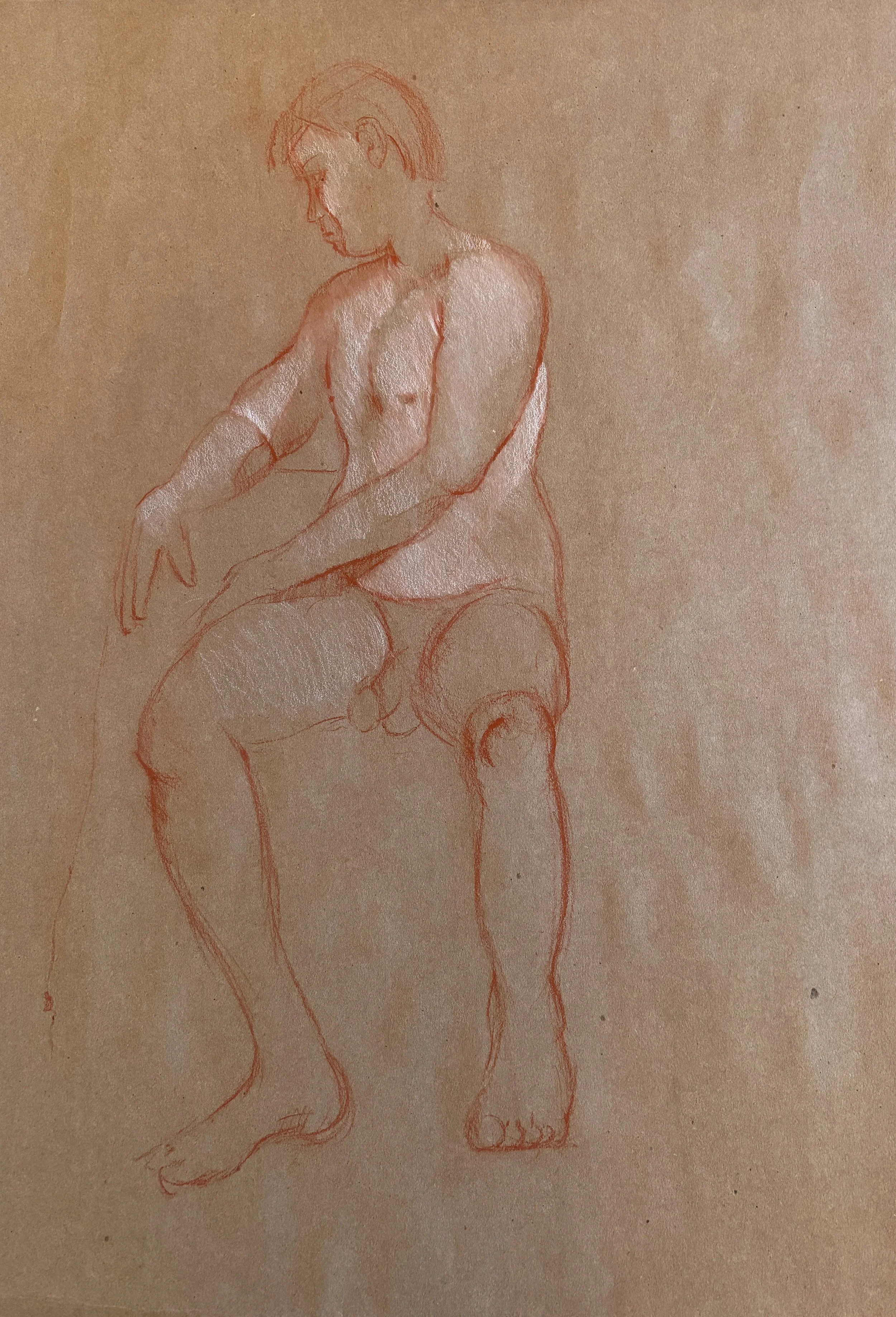 Sanguine on kraft paper