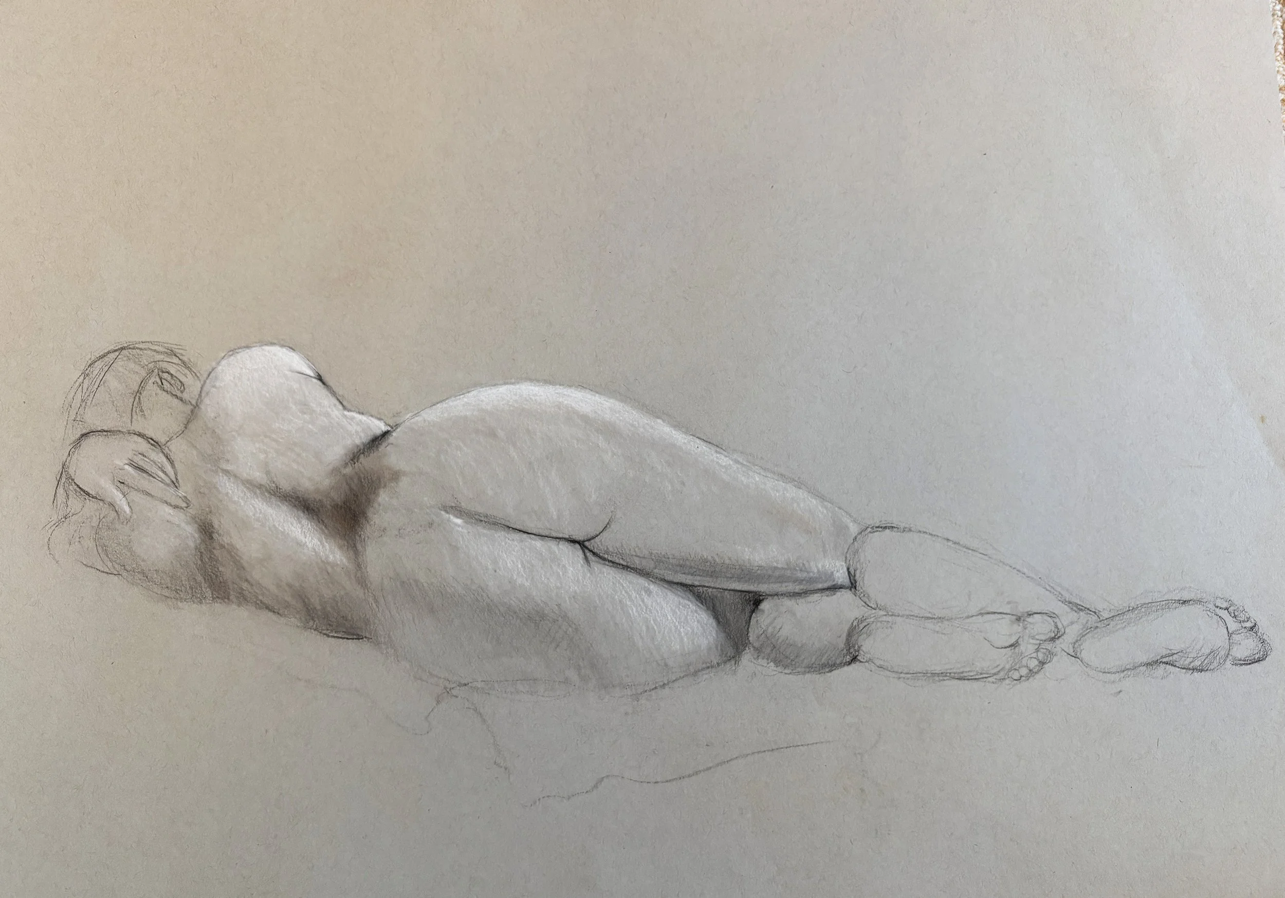 Charcoal on toned paper