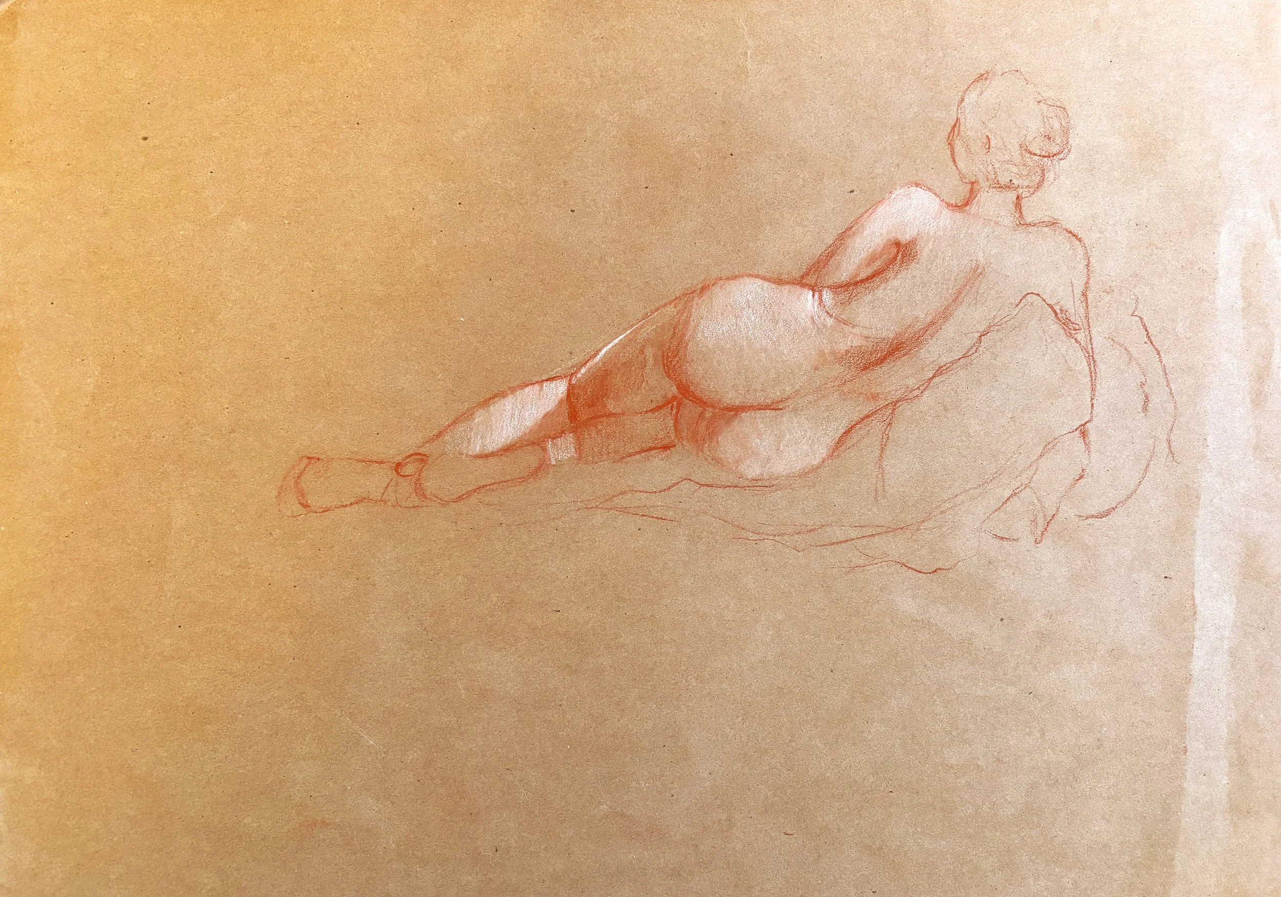 Sanguine on kraft paper