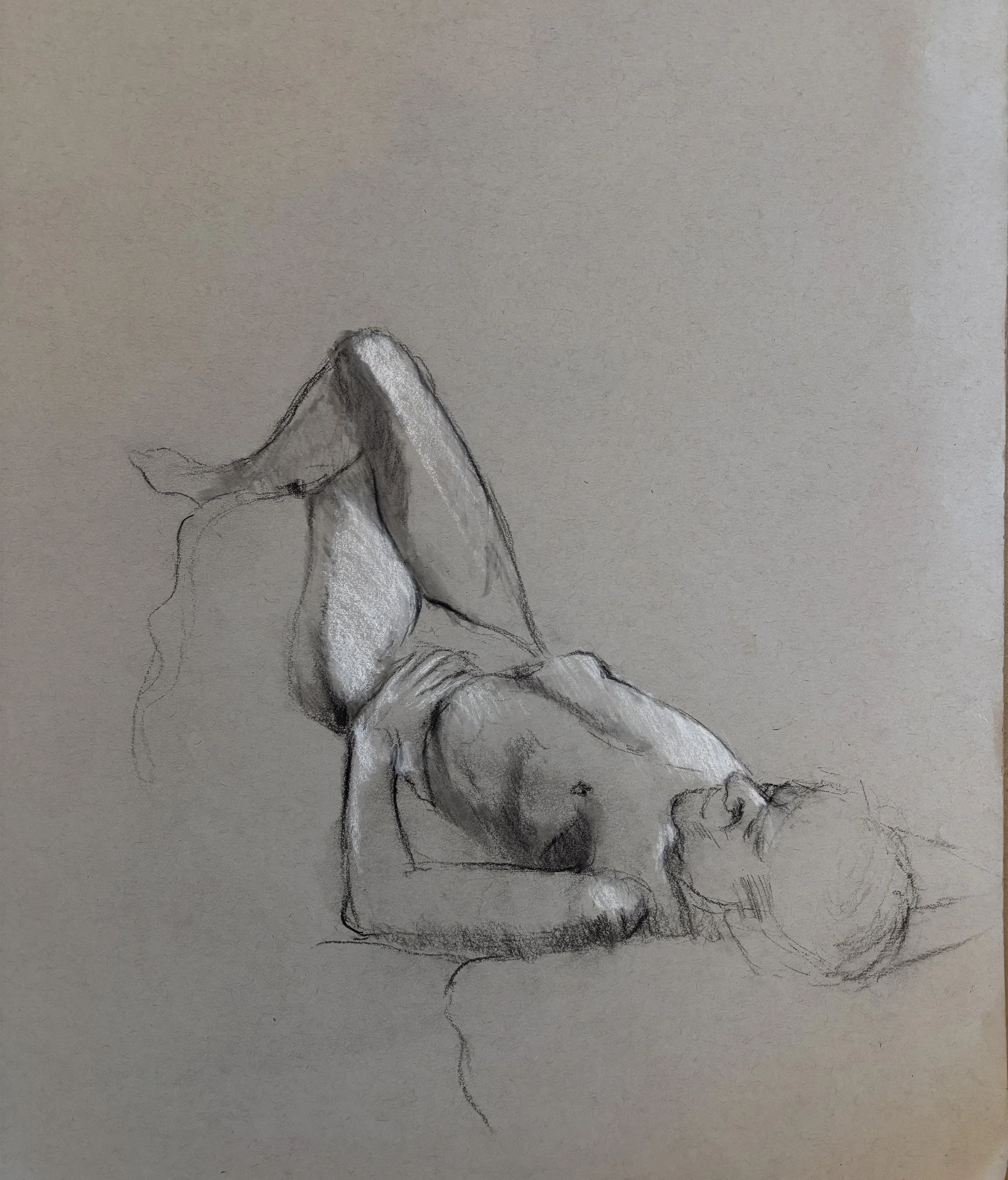 Charcoal on toned paper